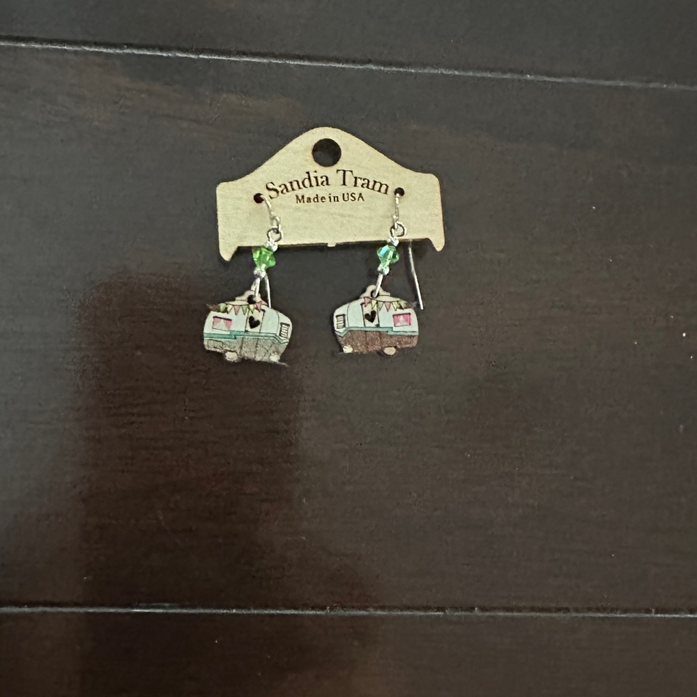 NWT Brand new, never worn fun wooden camper van dangle earrings. So cute!